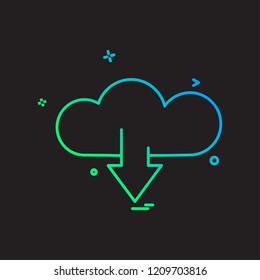 Cloud Download icon design vector