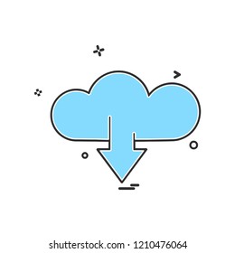 Cloud Download icon design vector