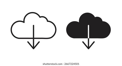 Cloud download icon. doodle graphics vectors