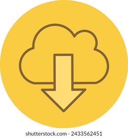 Cloud download icon, cloud icon with down arrow,