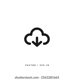 Cloud Download Icon. Editable Stroke
