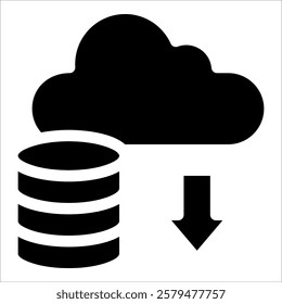 Cloud Download Icon Element For Design