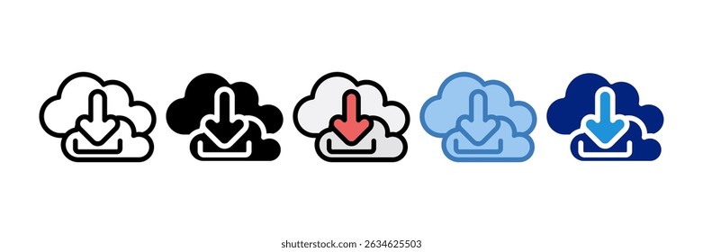 Elemento De Ícone De Download De Nuvem Para Design