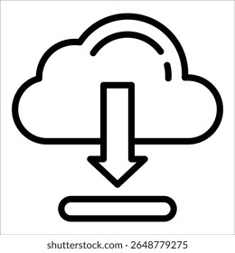 Elemento De Ícone De Download De Nuvem Para Design