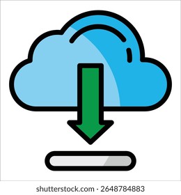 Elemento De Ícone De Download De Nuvem Para Design