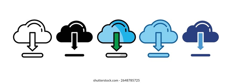 Elemento De Ícone De Download De Nuvem Para Design
