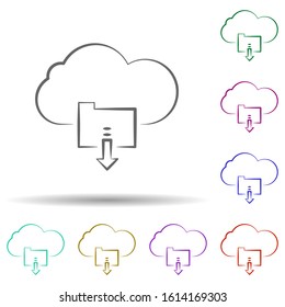 Cloud Download Icon. Element Of Multi Color Cloud Technology Icon For Mobile Concept And Web Apps. Detailed Cloud Download Icon Can Be Used For Web And Mobile On White Background