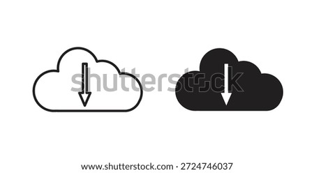 Cloud download icon. filled flat sign for mobile concept and web design