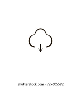 Cloud download icon. flat design