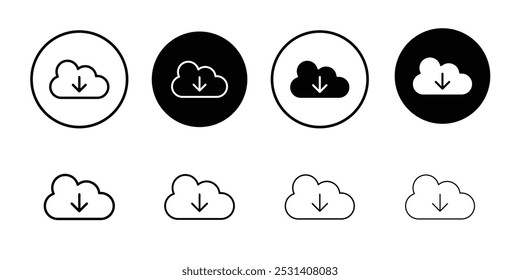 Cloud download icon Flat fill set collection