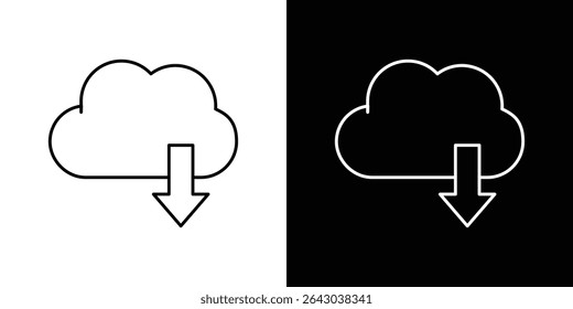Cloud download icon Flat style logo vector. perfect for UI designs
