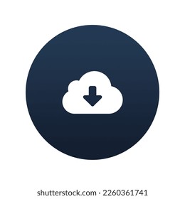 Cloud download icon, Flat vector illustration for web and mobile interface, EPS 10