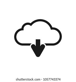 Cloud download icon. Cloud download icon illustration vector symbol for apps and web design.