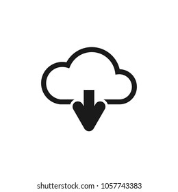 Cloud download icon. Cloud download icon illustration vector symbol for apps and web design.