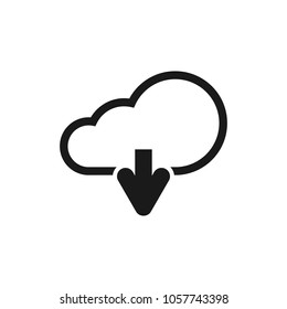 Cloud download icon. Cloud download icon illustration vector symbol for apps and web design.