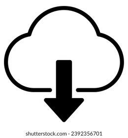 Cloud Download Symbol-Illustration, für Web, App, Infografik usw.