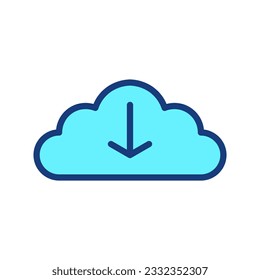 Cloud download icon isolate on white background