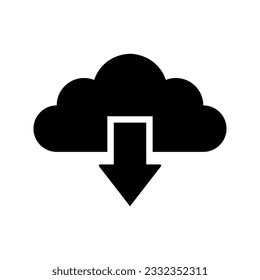 Cloud-Download-Symbol einzeln auf weißem Hintergrund