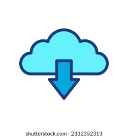 Cloud download icon isolate on white background