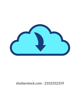 Cloud download icon isolate on white background