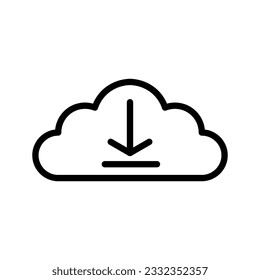 Cloud download icon isolate on white background