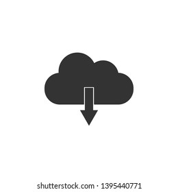 Cloud download icon isolated. Flat design. Vector Illustration
