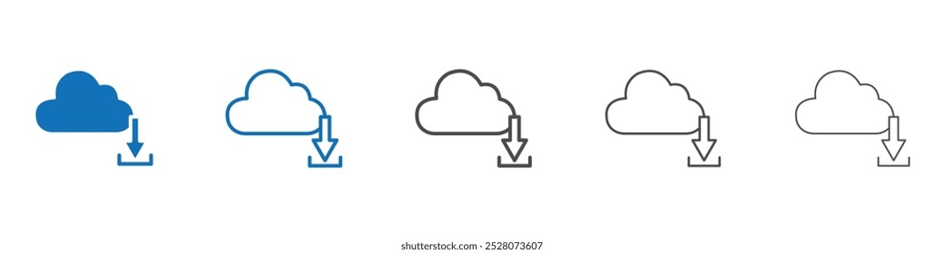 Icono de Descarga de la nube Vector plano aislado en el contorno