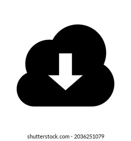 Cloud-Download-Symbol oder Logo einzeln auf Zeichen, Vektorgrafik - hochwertige Vektorsymbole mit schwarzem Hintergrund
