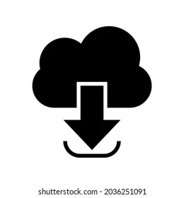 cloud download icon or logo isolated sign symbol vector illustration - high quality black style vector icons

