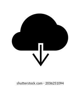 Cloud-Download-Symbol oder Logo einzeln auf Zeichen, Vektorgrafik - hochwertige Vektorsymbole mit schwarzem Hintergrund
