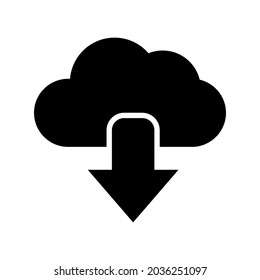 icono de descarga en nube o logotipo símbolo de signo aislado ilustración vectorial de alta calidad estilo negro iconos vectoriales
