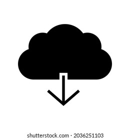 icono de descarga en nube o logotipo símbolo de signo aislado ilustración vectorial de alta calidad estilo negro iconos vectoriales
