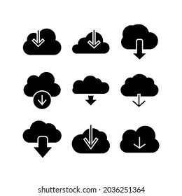 cloud download icon or logo isolated sign symbol vector illustration - Collection of high quality black style vector icons
