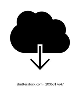 icono de descarga en nube o logotipo símbolo de signo aislado ilustración vectorial de alta calidad estilo negro iconos vectoriales
