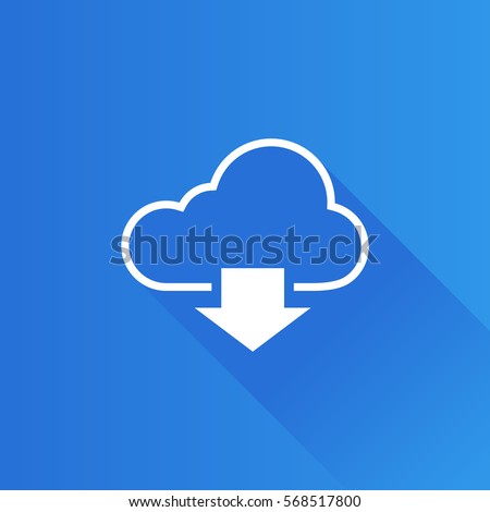 Cloud download icon in Metro user interface color style. Computing data storage