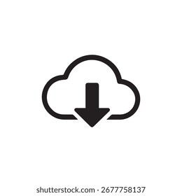 Ícone de Download de Nuvem - Símbolo de Transferência de Dados Minimalista