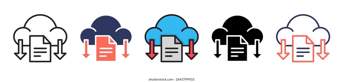 Ícone de Download de Nuvem Ilustração de Vetor Múltiplo