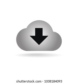 Cloud download icon on white background. Vector.