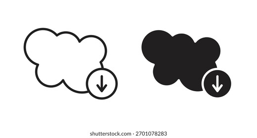 Cloud-Download-Symbol Umriss Konzept Symbol mit bearbeitbaren Strich auf weiß