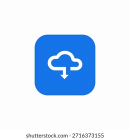 Vector de signo de icono de Descarga en la nube