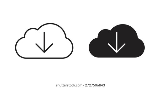Ícone de download de nuvem em tendência plana simples design gráfico moderno elemento de logotipo abstrato