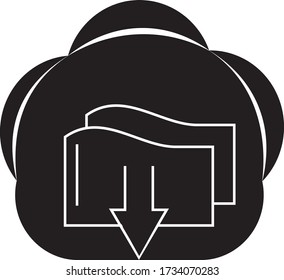 cloud download icon. Simple glyph, flat vector of web icons for ui and ux, website or mobile application