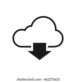Cloud download icon in single grey color.