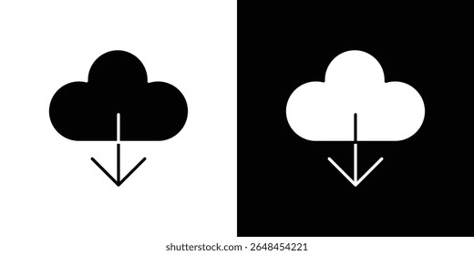 Cloud download icon symbol collection. Flat vector stock illustration.
