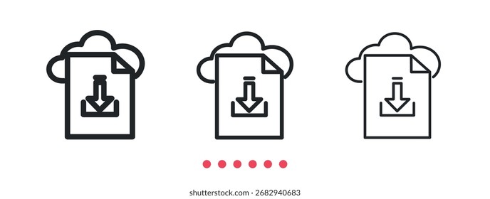 Cloud download icon. Thin line icon vector