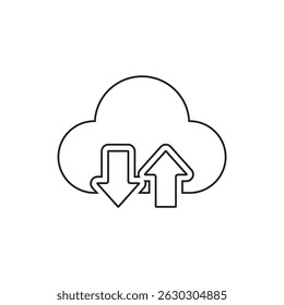 ícone de download na nuvem, ícone carregar dados