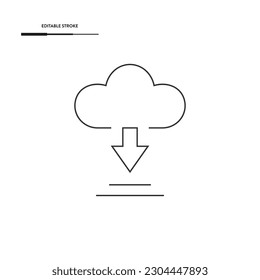 Cloud And Download Icon Vector Design.