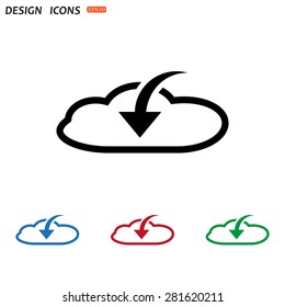cloud download  icon. vector design