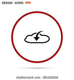 cloud download  icon. vector design