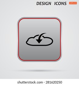 cloud download  icon. vector design
